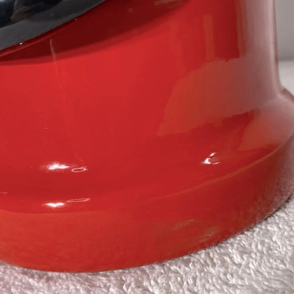 Vintage Red Enamel Kettle Teapot With Handle - Picture 8 of 14